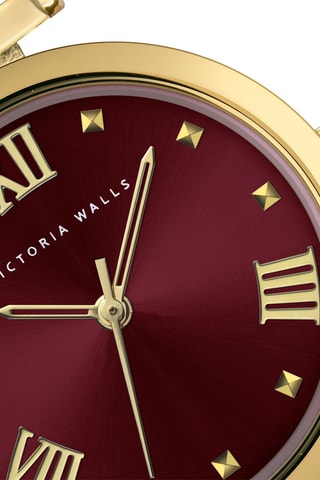 Montre à quartz en cuir - Noir et doré - Victoria Walls