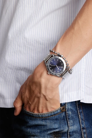 Coffret montre à quartz en acier et bracelet