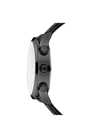Montre à quartz en cuir London - Chronographe - Noir