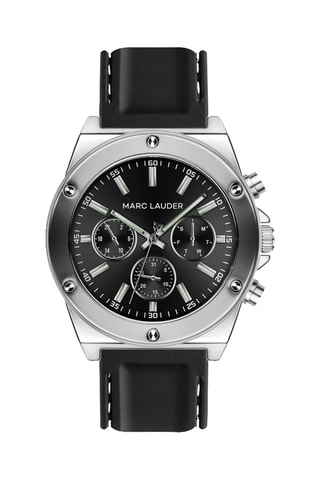 Montre à quartz en silicone Mykonos - Argenté et noir