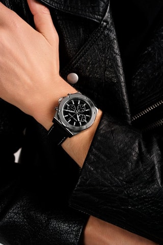 Montre à quartz en silicone Mykonos - Argenté et noir