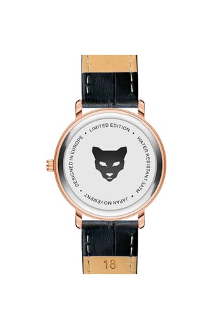 Montre à quartz en cuir Bologna - Noir et doré rose