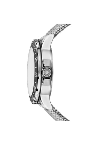 Montre à quartz en acier Munich - Argenté et blanc