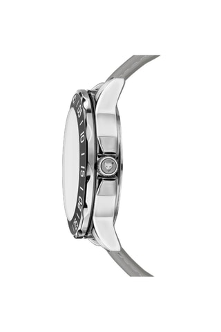 Montre à quartz en cuir Munich - Gris et argenté
