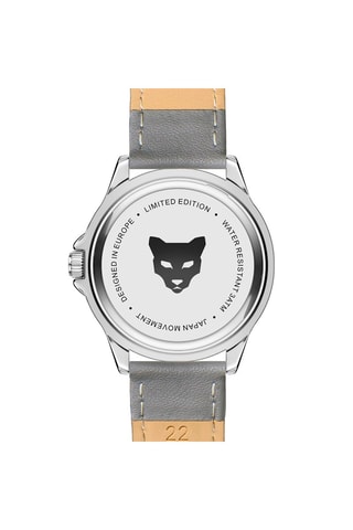 Montre à quartz en cuir Munich - Gris et argenté