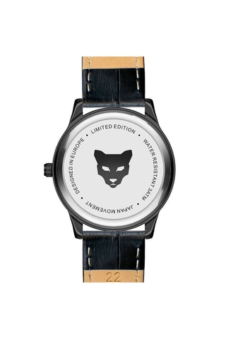 Montre à quartz en cuir Perth - Noir