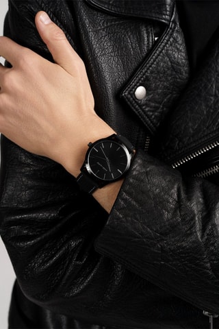 Montre à quartz en silicone Perth - Noir
