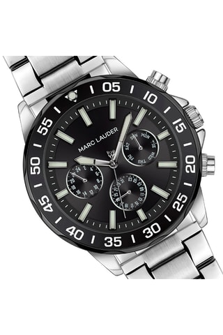 Reloj de cuarzo de acero Avignon - Plateado y negro