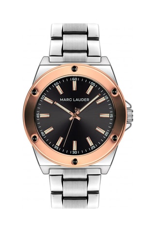 Montre à quartz en acier Berlin - Argenté et doré rose