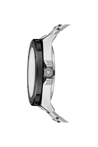Reloj de cuarzo de acero Cologne - Plateado y negro