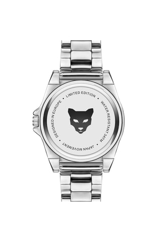 Reloj de cuarzo de acero Cologne - Plateado y negro