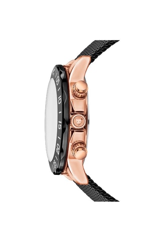Reloj de cuarzo de acero Milan - Negro y rosa dorado