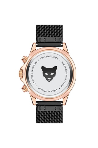 Reloj de cuarzo de acero Milan - Negro y rosa dorado