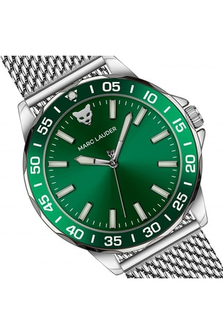Montre à quartz en acier Vilnius - Argenté et vert