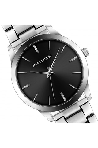 Montre à quartz en acier Lyon - Argenté et noir
