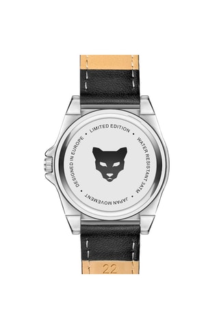 Montre à quartz en cuir Mykonos - Noir et doré rose
