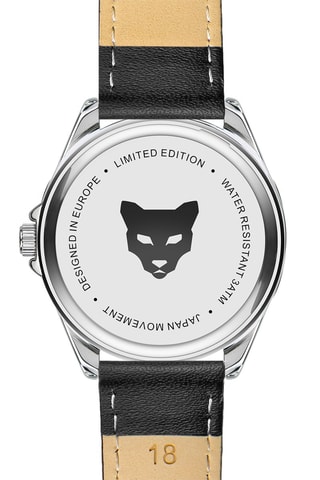 Montre à quartz en cuir Madrid - Noir
