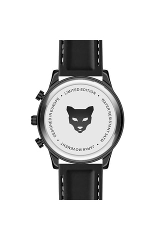 Montre à quartz en cuir London - Chronographe - Noir