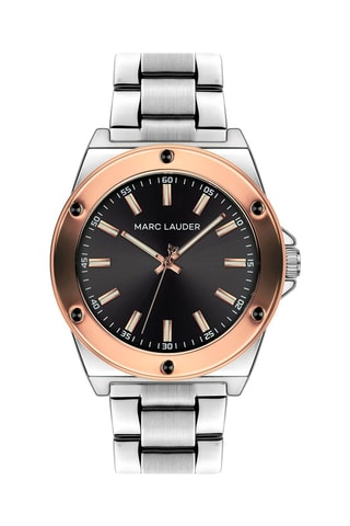 Montre à quartz en acier Berlin - Argenté et doré rose