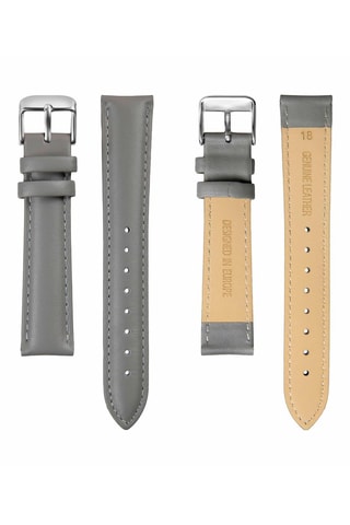 Montre à quartz en cuir Ankara - Gris et argenté