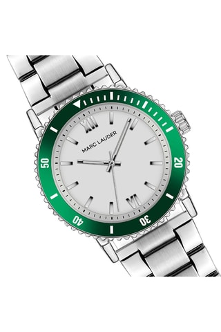 Montre à quartz en acier Sofia - Argenté et vert