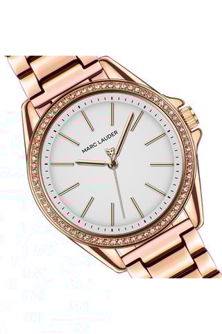 Montre à quartz en acier Malaga - Doré rose et blanc
