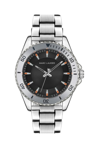 Montre à quartz en acier Istanbul - Argenté et noir