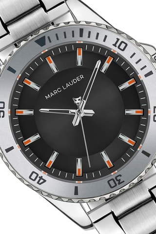 Montre à quartz en acier Istanbul - Argenté et noir