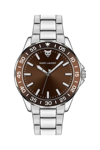 Montre à quartz en acier Ljublijana - Argenté et marron