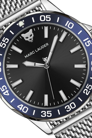 Montre à quartz en acier Barcelona - Argenté et noir