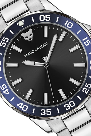 Montre à quartz en acier Barcelona - Argenté et noir