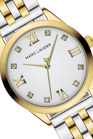 Montre à quartz en acier et zircons Porto - Argenté et doré