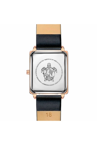 Montre à quartz en cuir Joyful Journey - Noir et doré rose