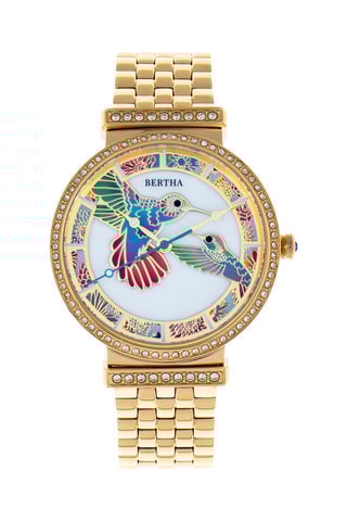 Montre à quartz en acier et nacre