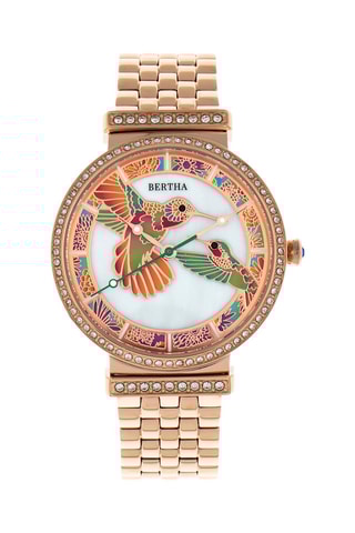 Montre à quartz en acier et nacre