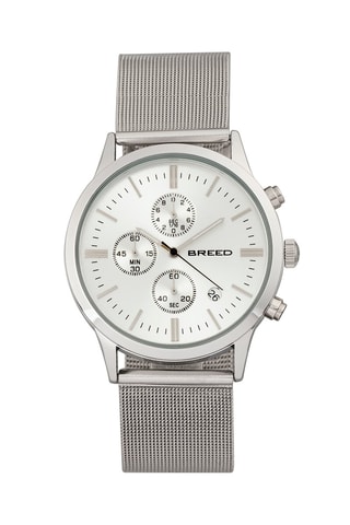 Montre à quartz en alliage Espinosa - Chronographe - Argenté et noir