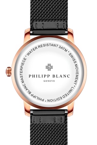 Montre à quartz en acier - Noir et doré rose