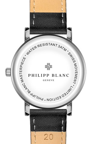 Montre à quartz en cuir - Noir et argenté