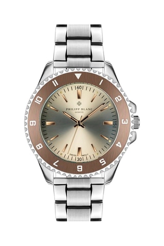 Reloj de cuarzo de acero - Plateado y rosa dorado