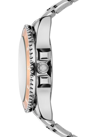 Reloj de cuarzo de acero - Plateado y rosa dorado