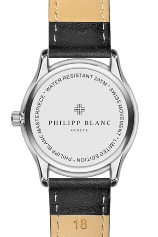 Montre à quartz en cuir - Noir et argenté
