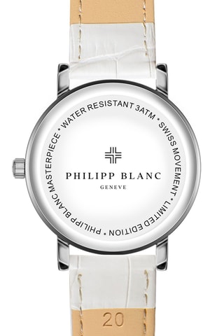 Montre à quartz en cuir - Blanc et argenté
