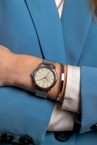 Coffret montre à quartz en acier et jonc