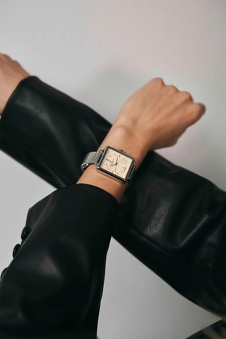 Montre à quartz en acier - Argenté et beige