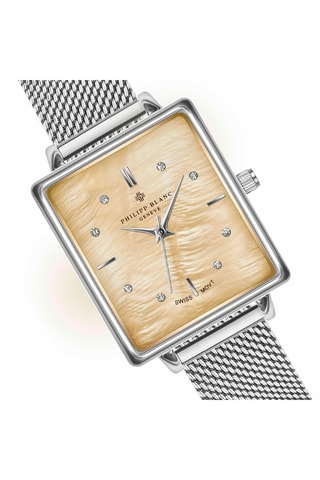 Montre à quartz en acier - Argenté et beige