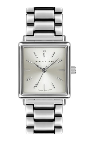 Montre à quartz en acier et diamant Morgane