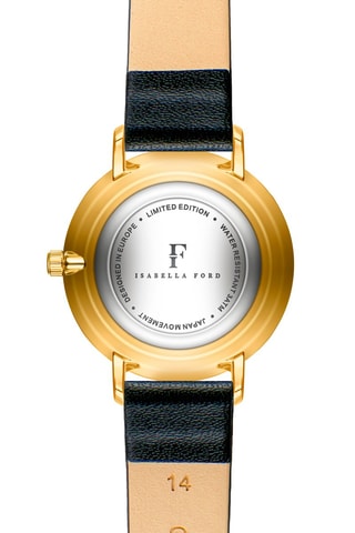 Montre à quartz en cuir, nacre et diamants Capri