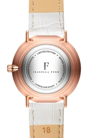 Montre à quartz en cuir, nacre et diamants Chloé