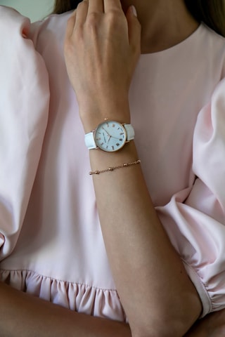 Montre à quartz en cuir, nacre et diamants Chloé