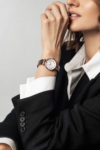 Montre à quartz en acier et diamant Victoria